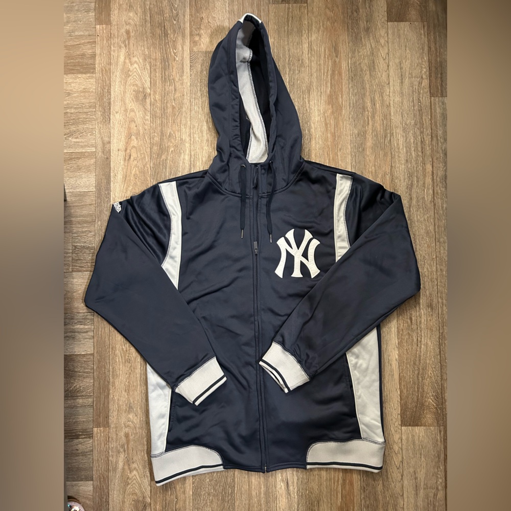 Y2K Stitches Mens Track Jacket Hooded MLB New York NY Yankees baseball